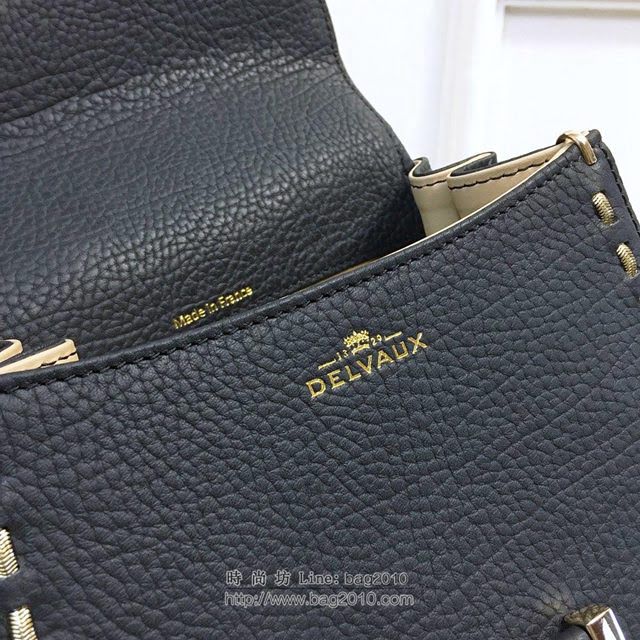 DELVAUX女包 Delvaux brilliantMM不銹鋼蛇鏈外縫 原版皮 德爾沃女手提包 DF0020蛇鏈黑 小號 Delvaux女單肩斜挎包  fcs1103